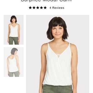 Lush white tank “Surplice Modal Cami” from Evereve
